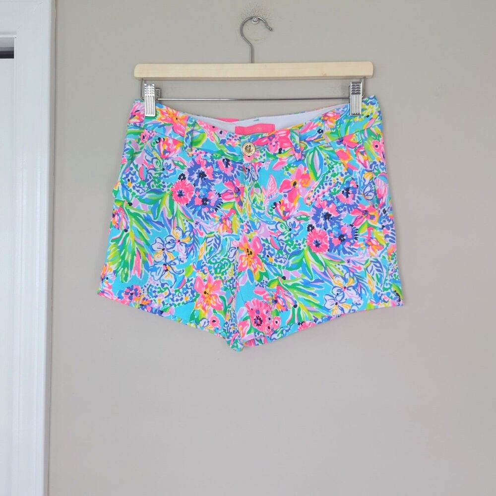 Lilly Pulitzer NWT 5" Callahan Knit Shorts Amalfi Blue Size 2 Alligator Aisle